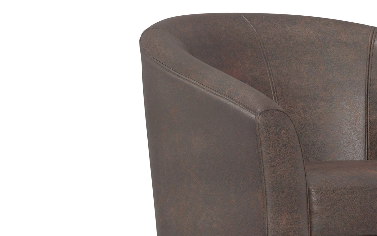 Distressed Brown Distressed Vegan Leather | Austin Accent Chair