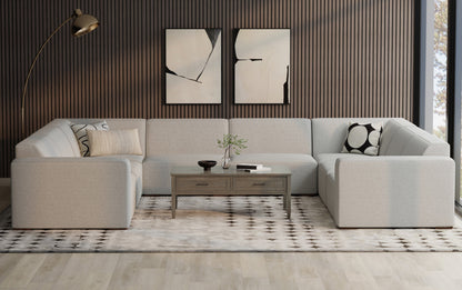 Pale Grey Performance Fabric | Rex U-Shaped Sectional in Performance Fabric