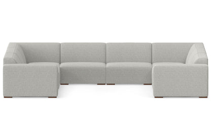 Pale Grey Performance Fabric | Rex U-Shaped Sectional in Performance Fabric