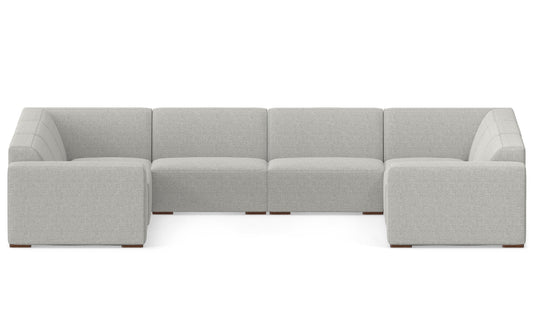 Pale Grey Performance Fabric | Rex U-Shaped Sectional in Performance Fabric