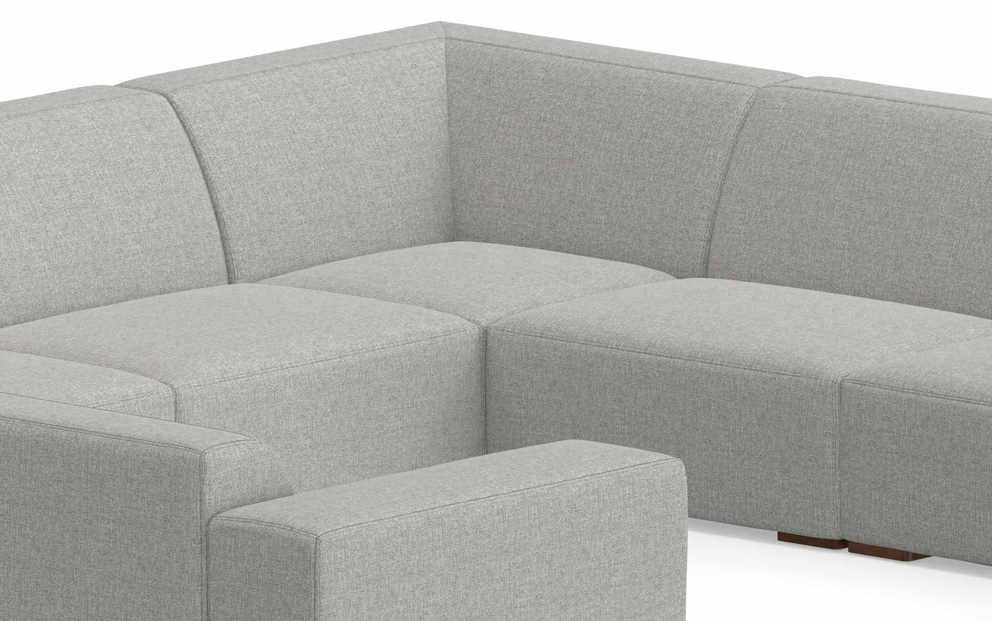 Pale Grey Performance Fabric | Rex U-Shaped Sectional in Performance Fabric