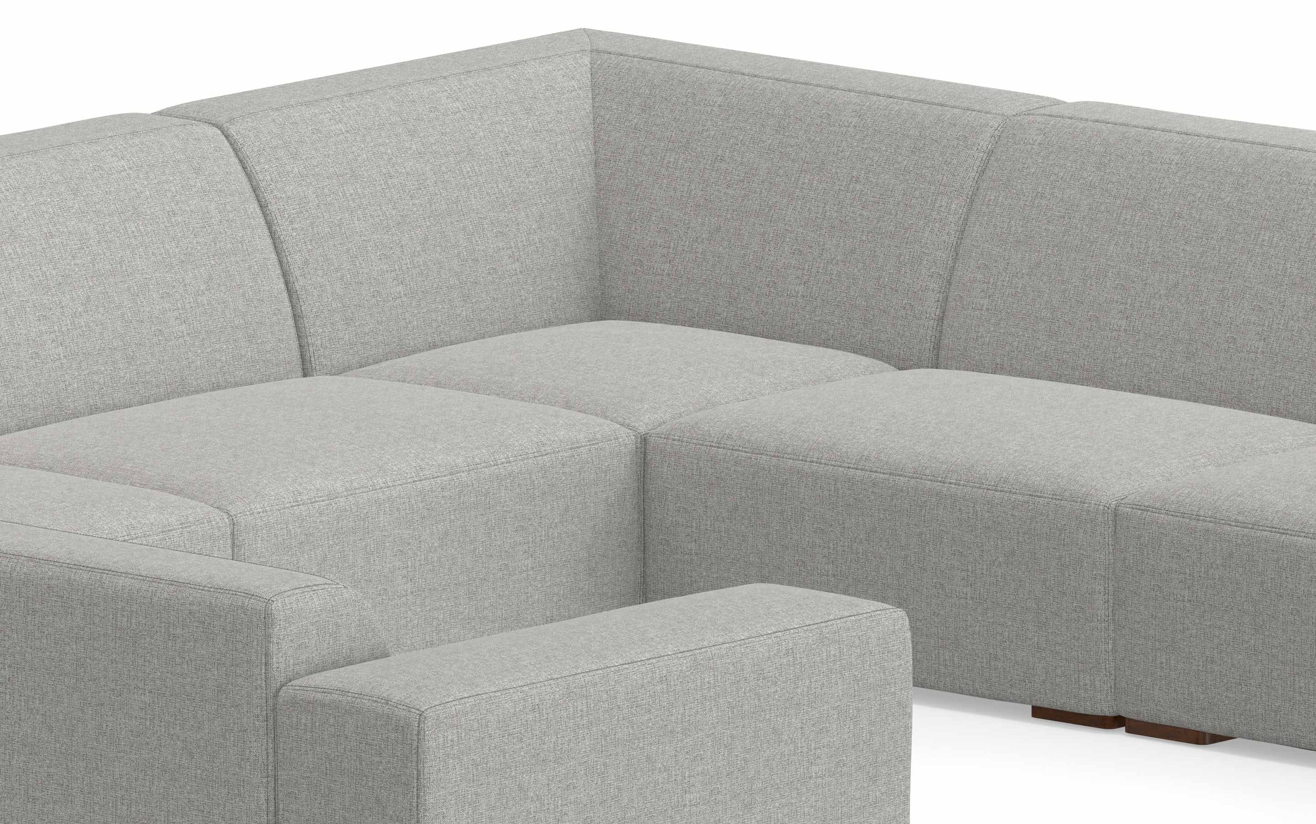 Pale Grey Performance Fabric | Rex U-Shaped Sectional in Performance Fabric