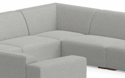 Pale Grey Performance Fabric | Rex U-Shaped Sectional in Performance Fabric