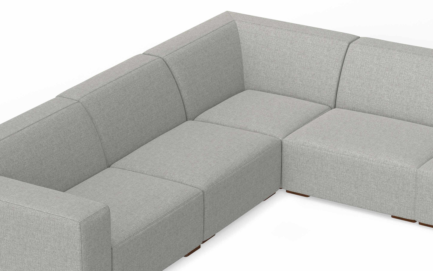 Pale Grey Performance Fabric | Rex U-Shaped Sectional in Performance Fabric