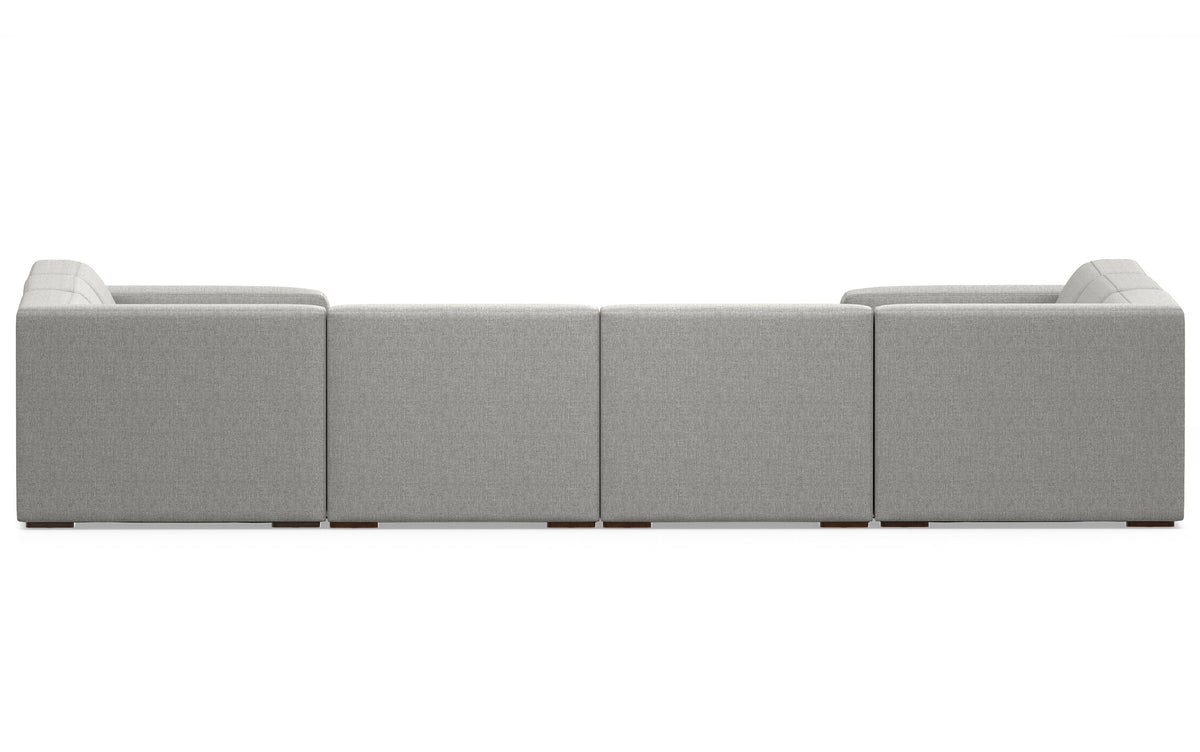 Pale Grey Performance Fabric | Rex U-Shaped Sectional in Performance Fabric