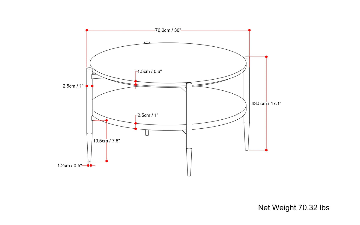 White Marble/Natural/Antique Brass | Wagner Coffee Table