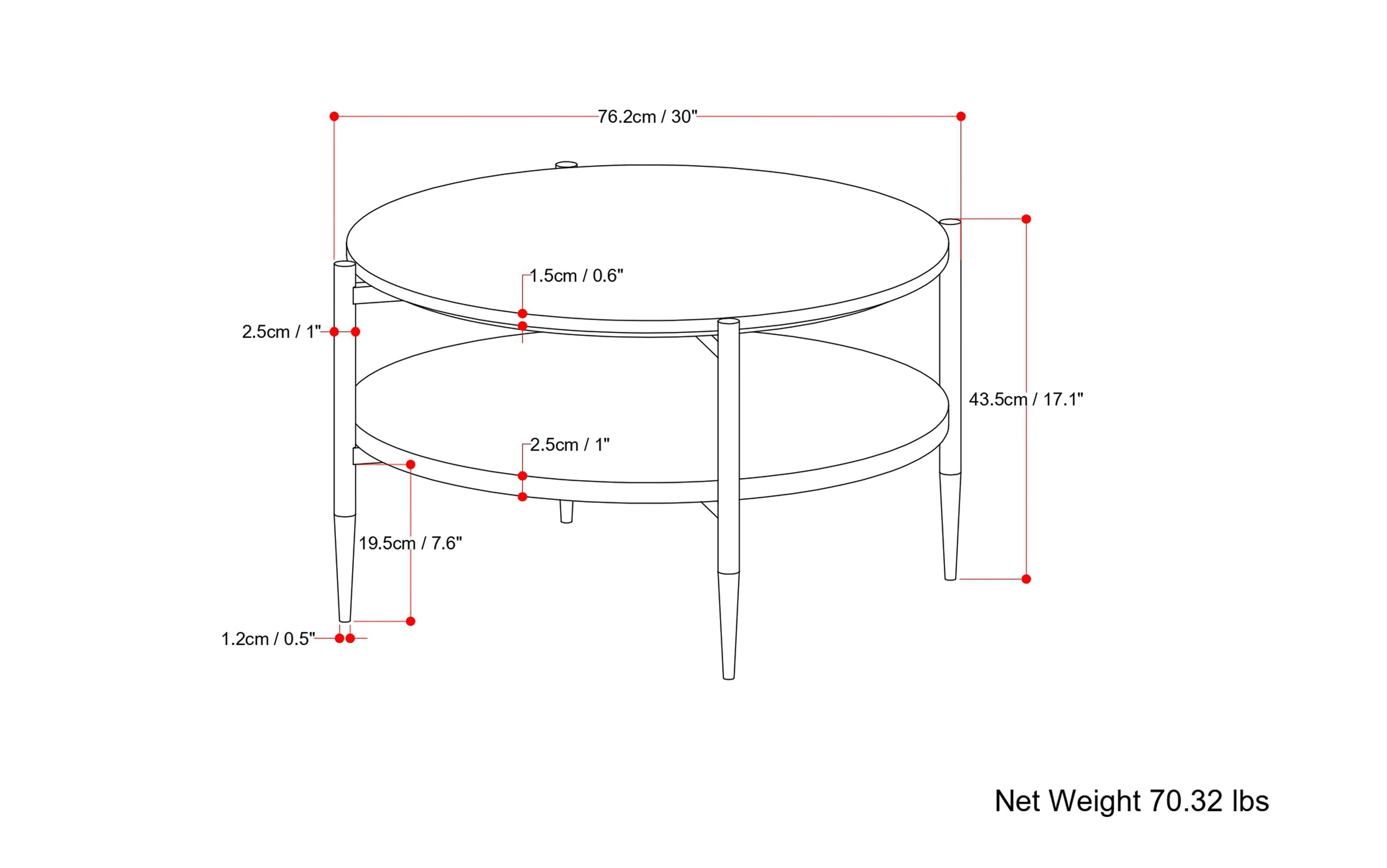 White Marble/Natural/Antique Brass | Wagner Coffee Table