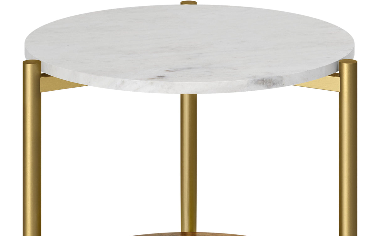 Wagner Round Marble & Wood Side Table