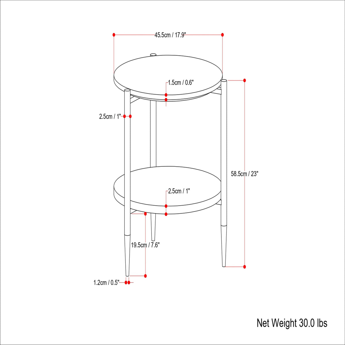 Wagner Round Marble & Wood Side Table