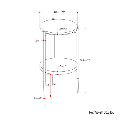 Wagner Round Marble & Wood Side Table