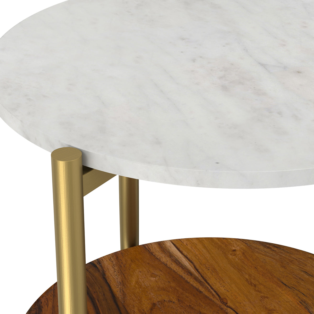 Wagner Round Marble & Wood Side Table