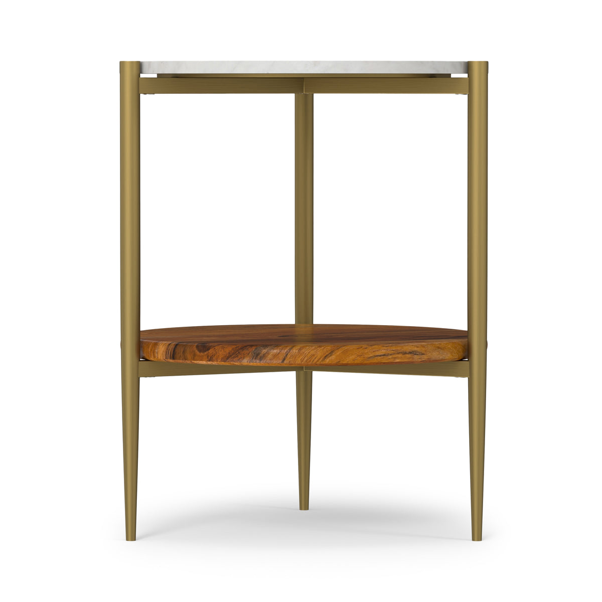 Wagner Round Marble & Wood Side Table