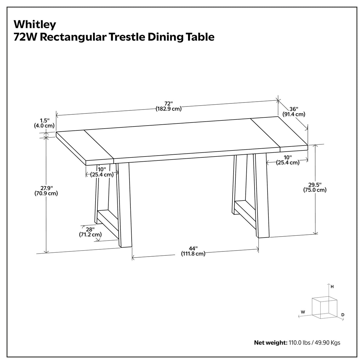 Black | Whitley Dining Table