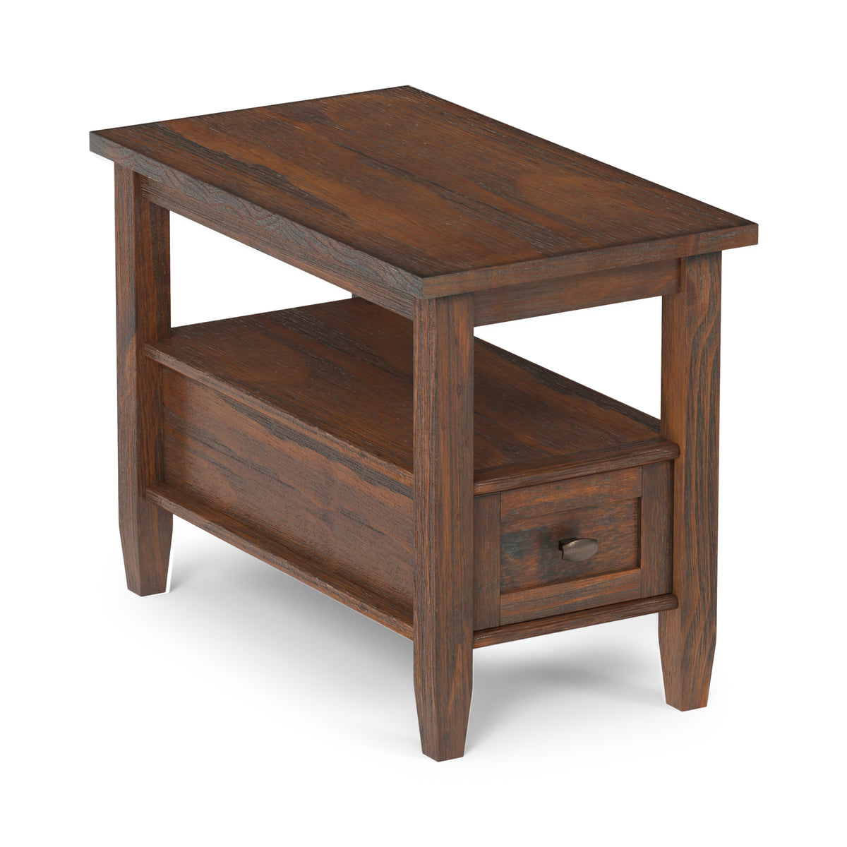 Distressed Charcoal Brown | Warm Shaker Narrow End Table