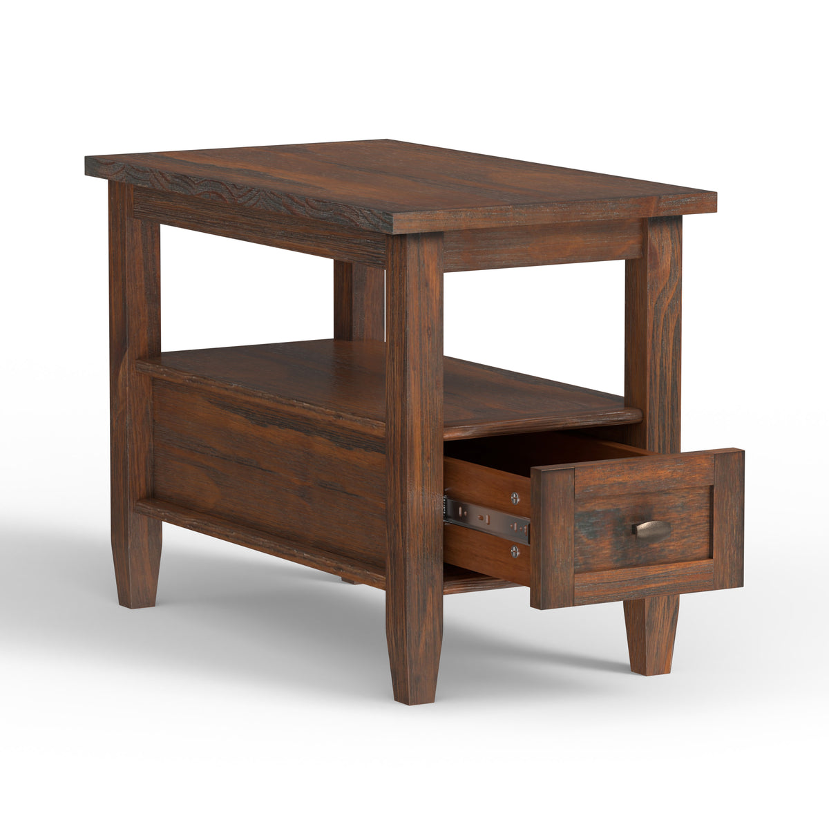Distressed Charcoal Brown | Warm Shaker Narrow End Table