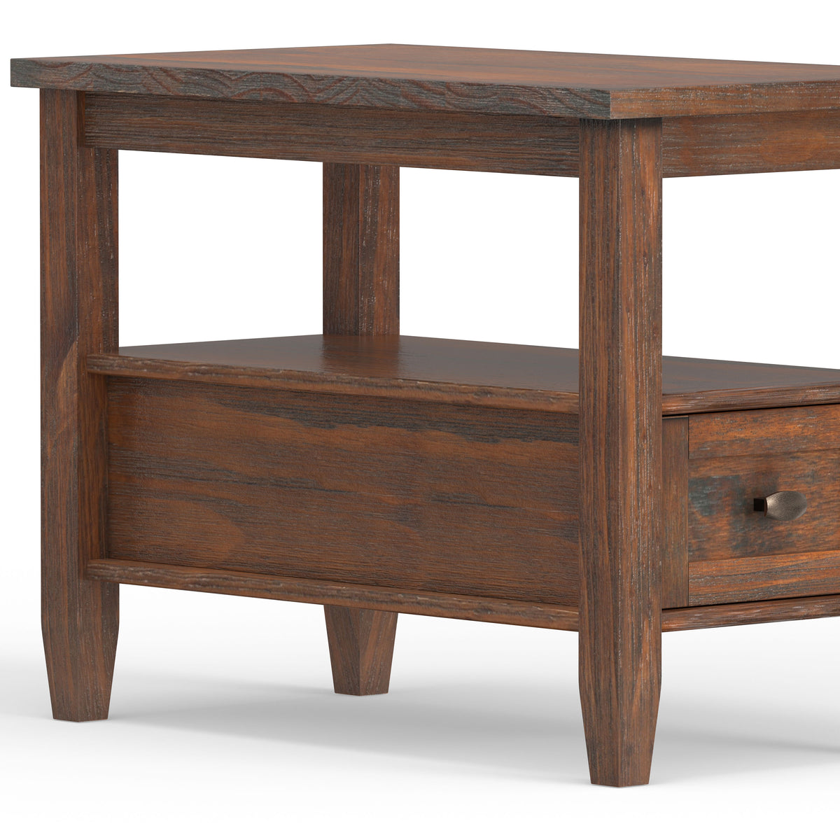 Distressed Charcoal Brown | Warm Shaker Narrow End Table