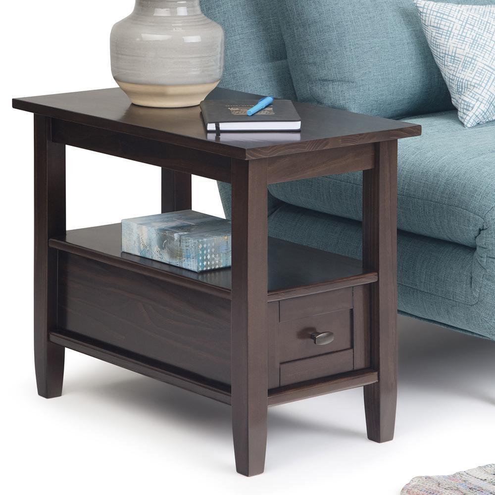 Brunette Brown | Warm Shaker Narrow Side Table