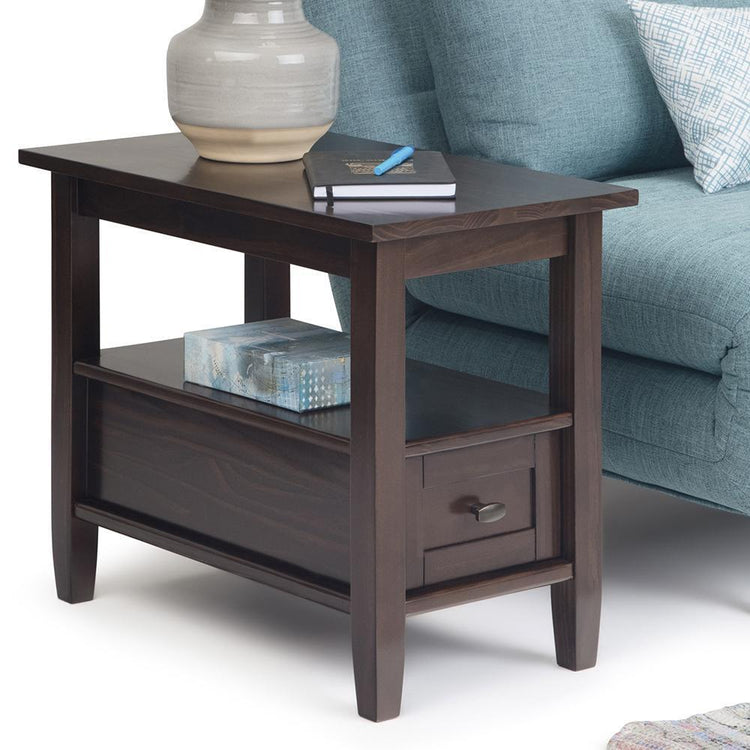Brunette Brown | Warm Shaker Narrow Side Table