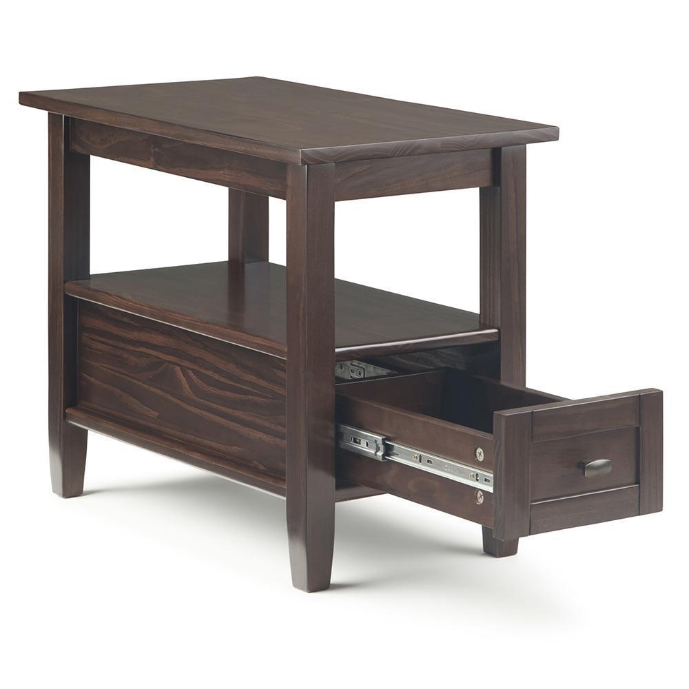 Brunette Brown | Warm Shaker Narrow Side Table