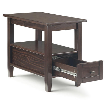 Brunette Brown | Warm Shaker Narrow Side Table