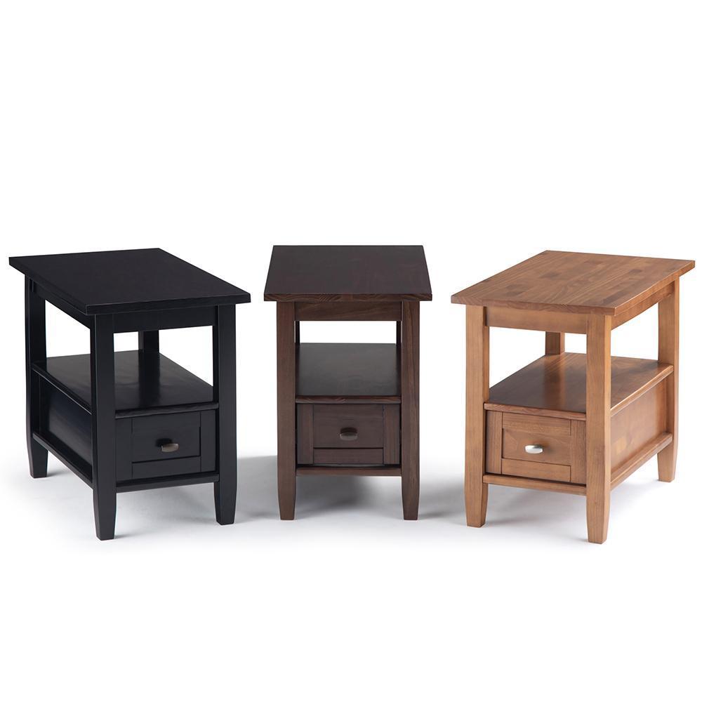 Brunette Brown | Warm Shaker Narrow Side Table