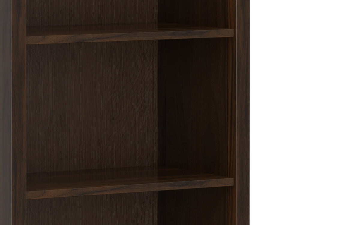Brunette Brown | Warm Shaker 5 Shelf Bookcase
