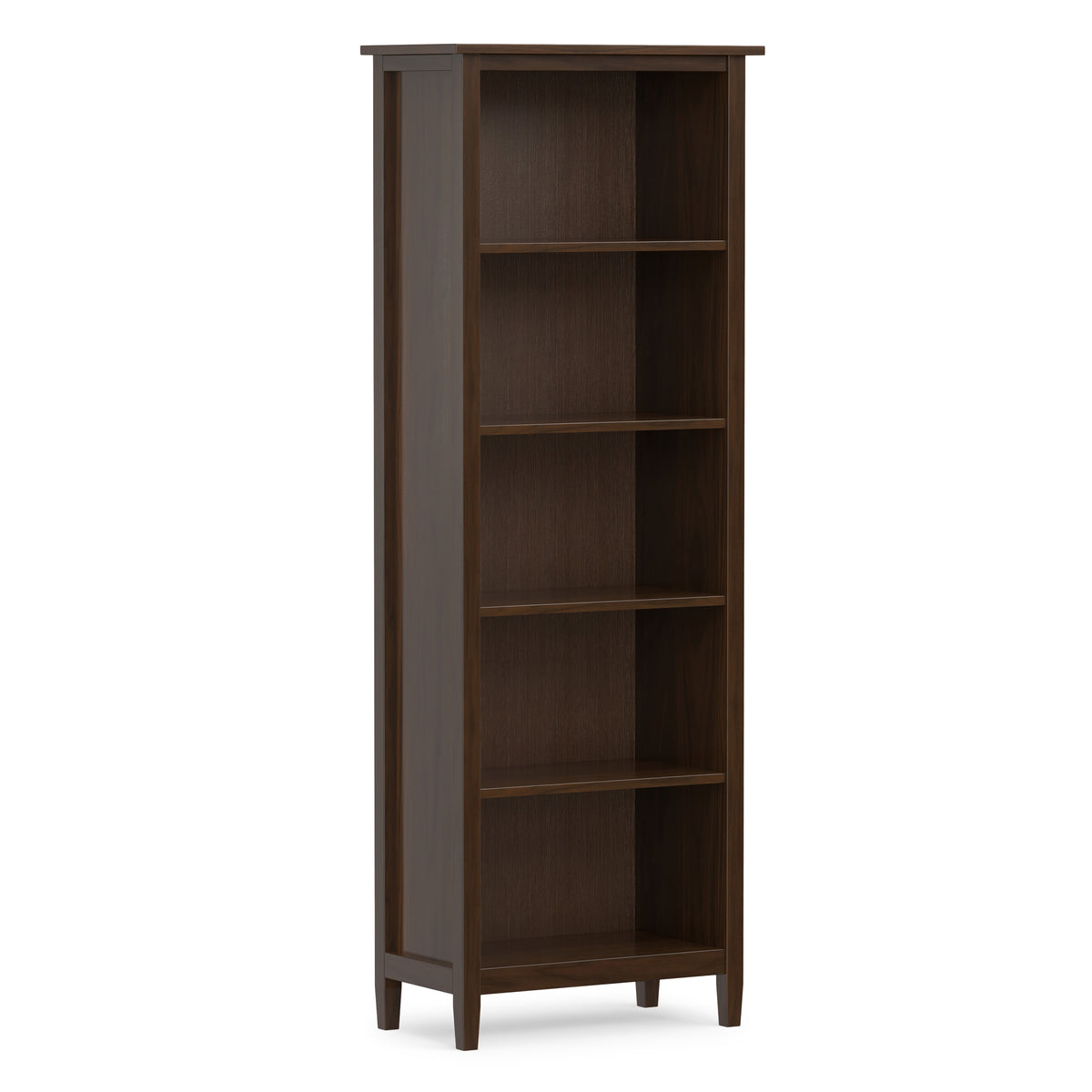Brunette Brown | Warm Shaker 5 Shelf Bookcase