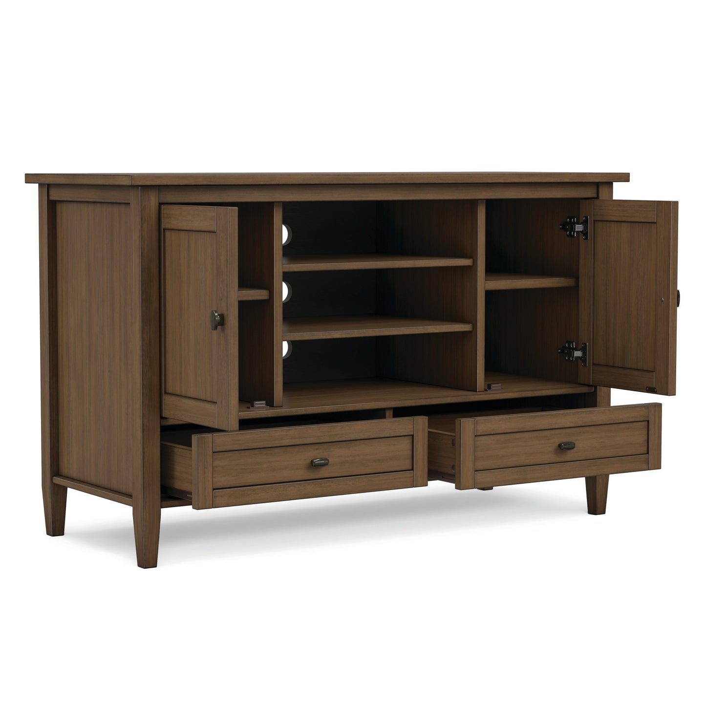Rustic Natural Aged Brown | Warm Shaker TV Media Stand