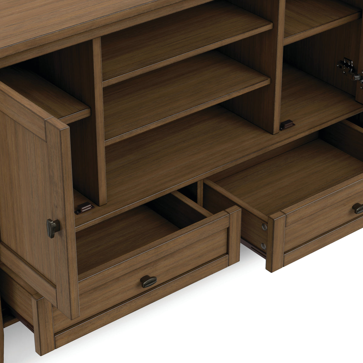 Rustic Natural Aged Brown | Warm Shaker TV Media Stand