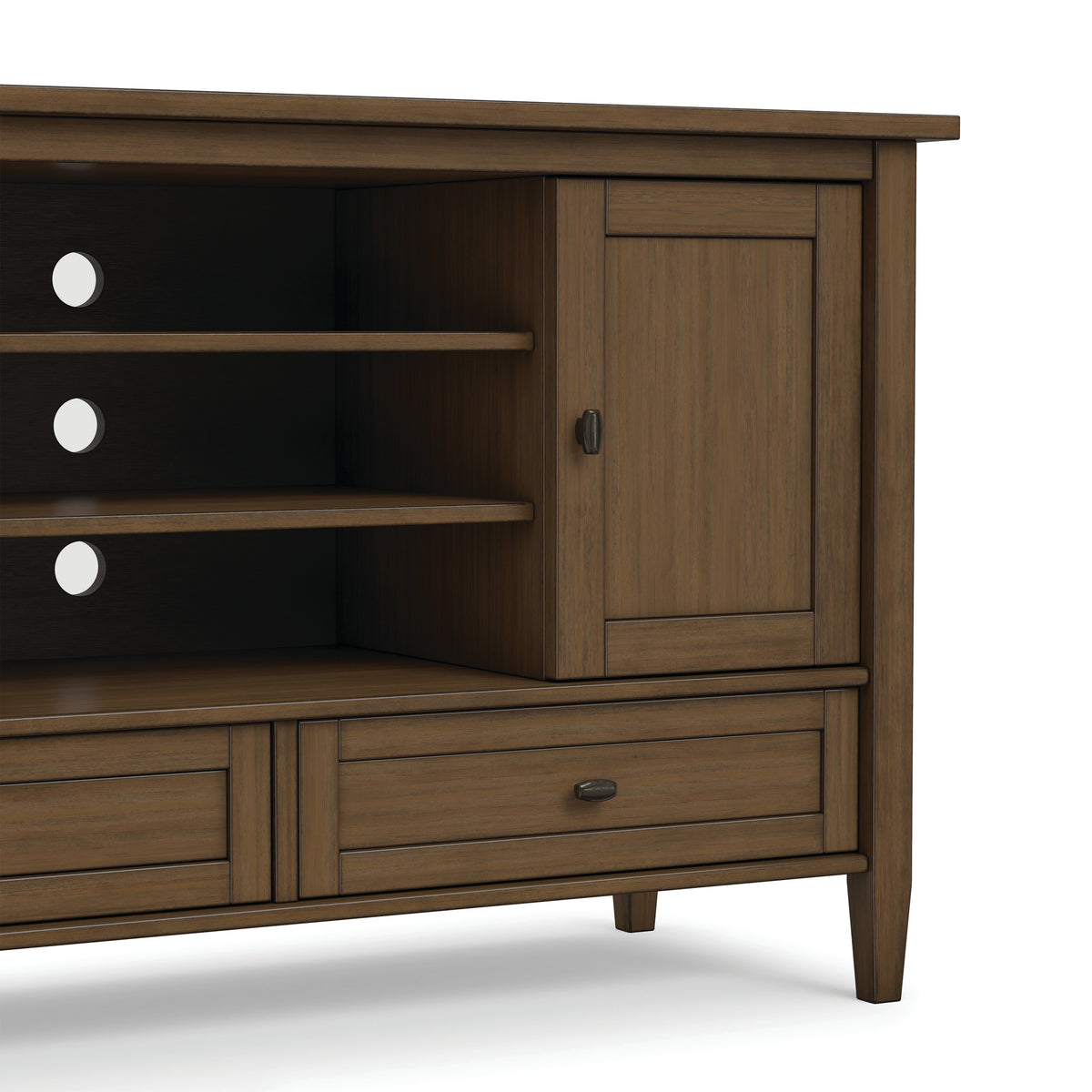 Rustic Natural Aged Brown | Warm Shaker TV Media Stand