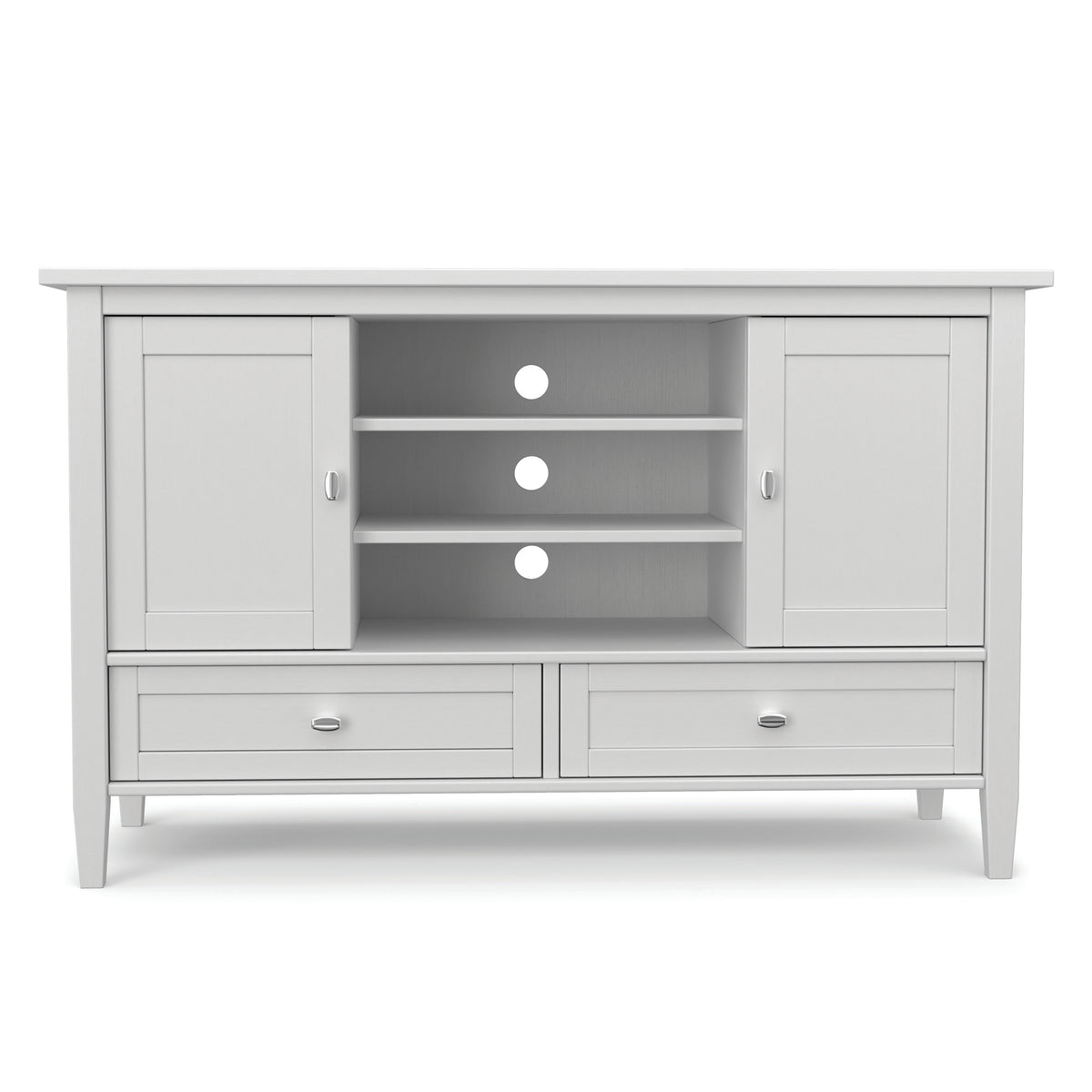 White | Warm Shaker TV Media Stand