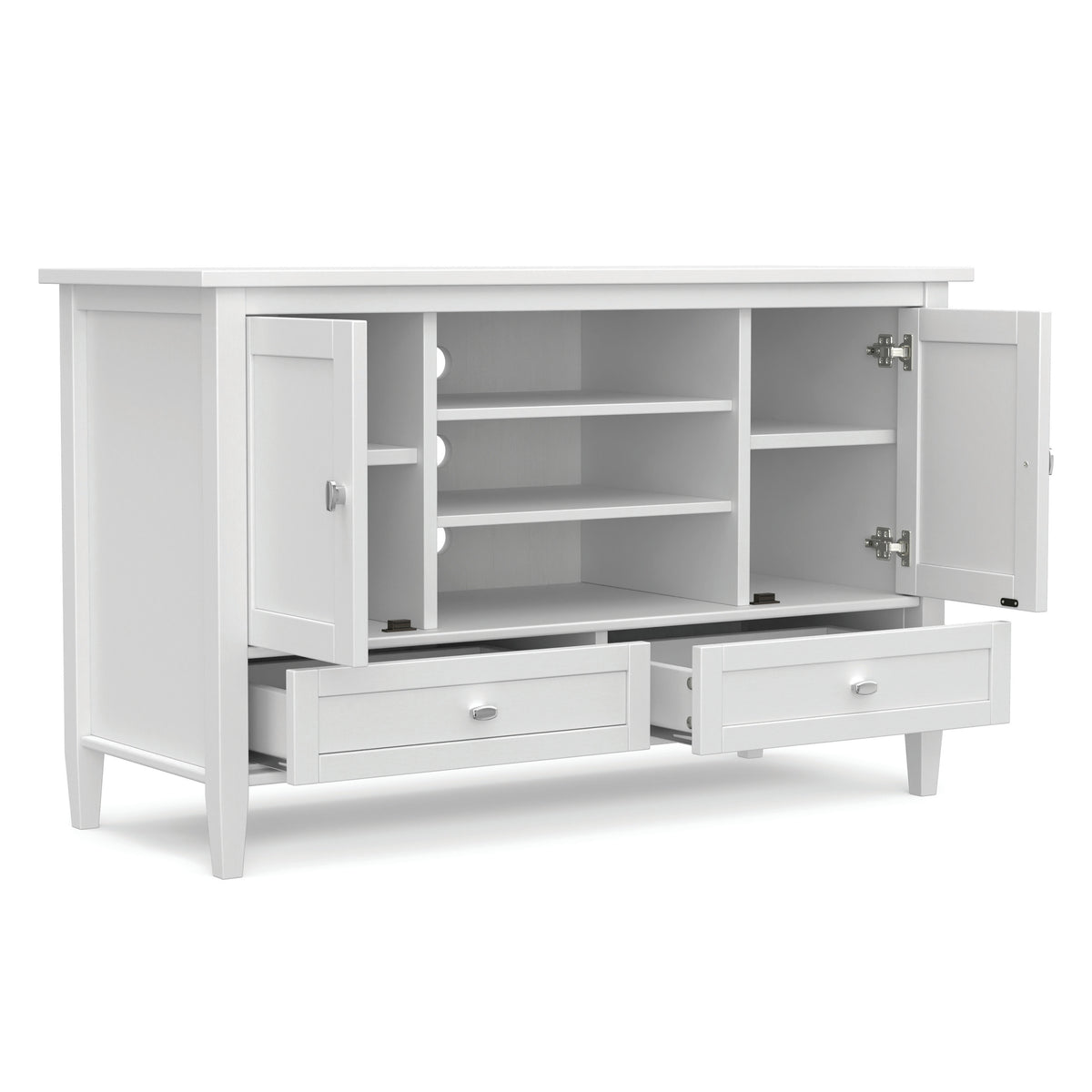 White | Warm Shaker TV Media Stand