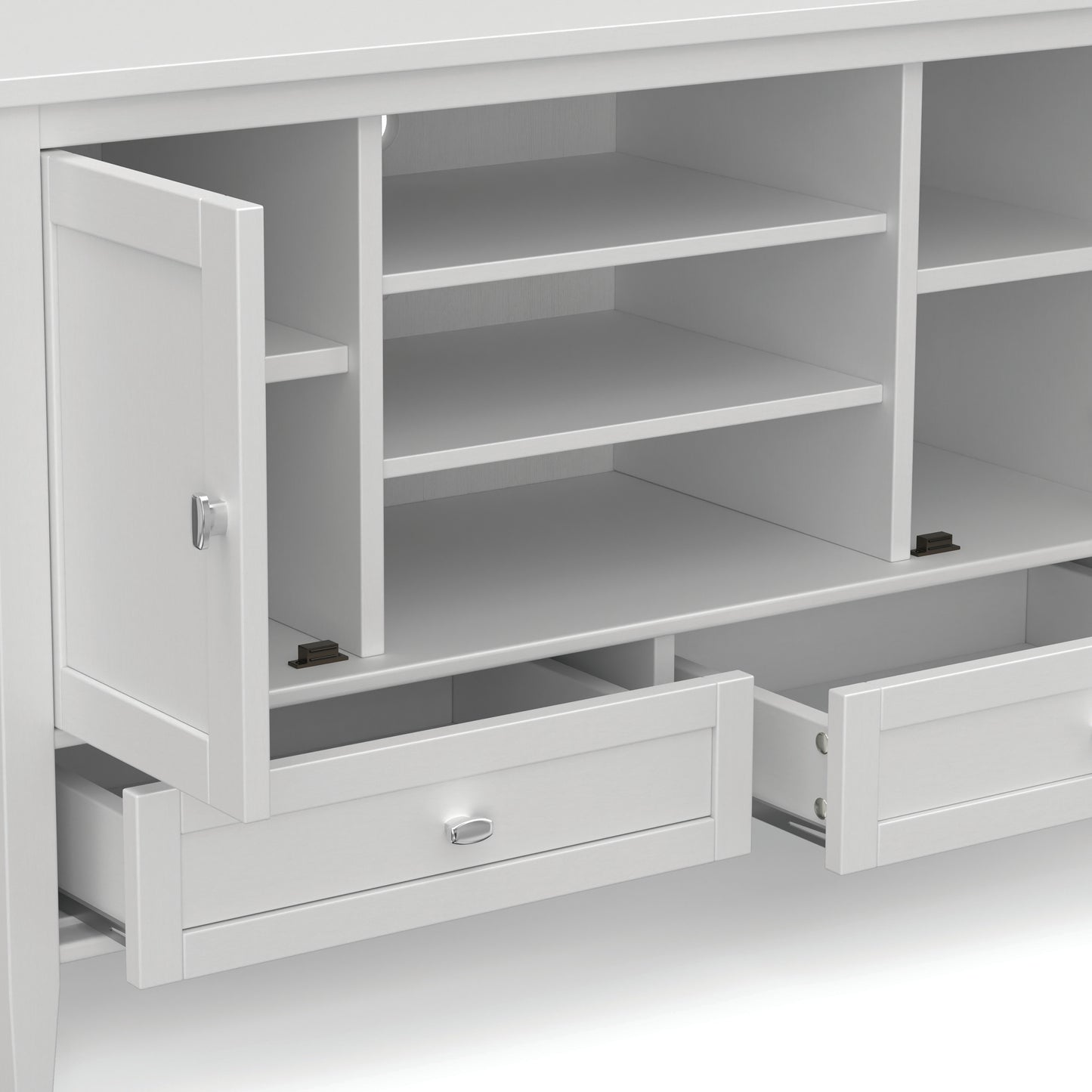 White | Warm Shaker TV Media Stand