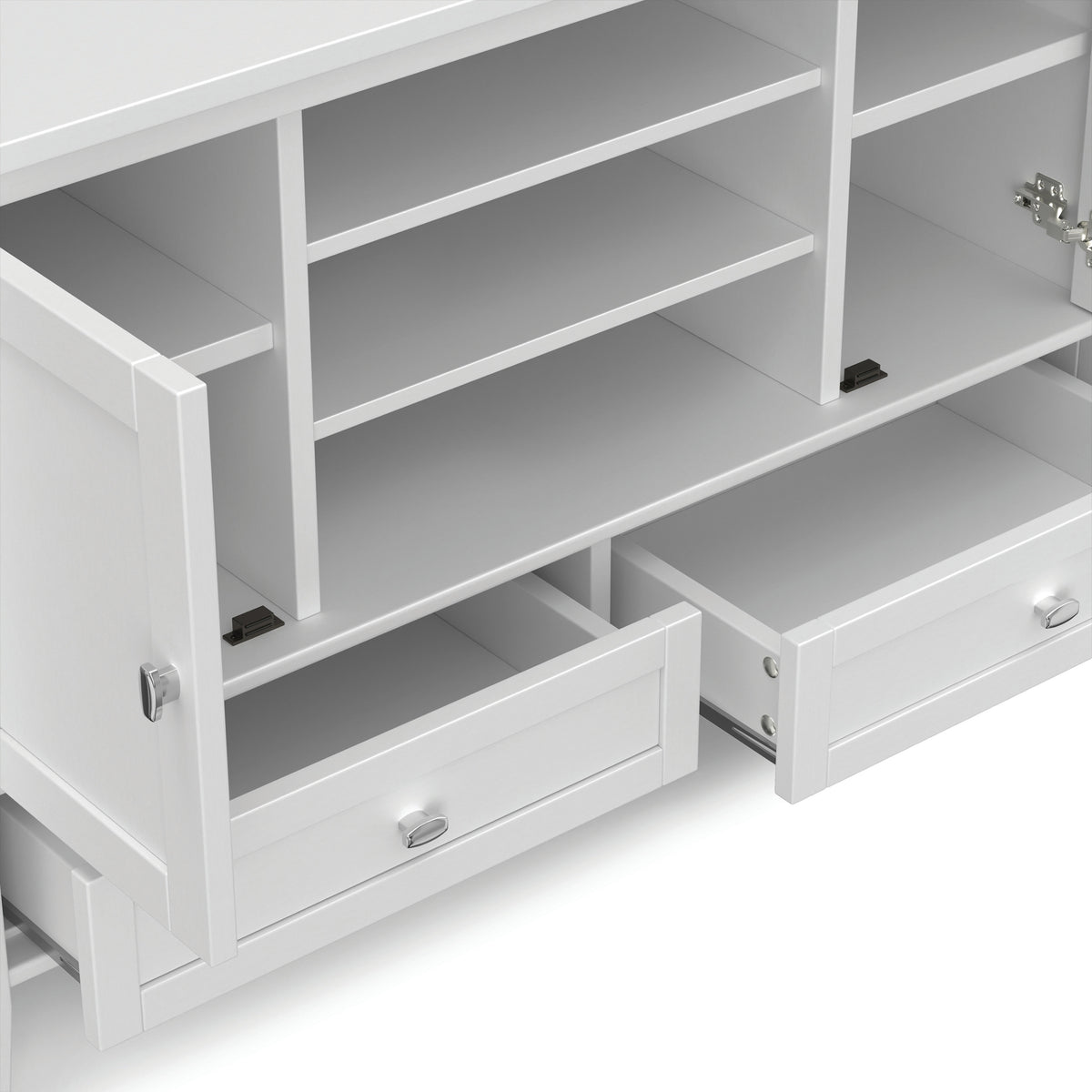 White | Warm Shaker TV Media Stand