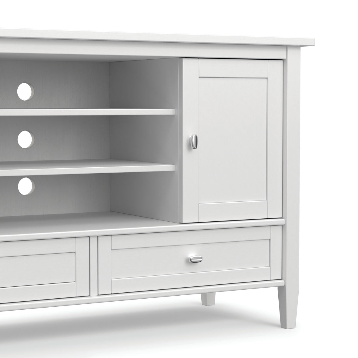 White | Warm Shaker TV Media Stand