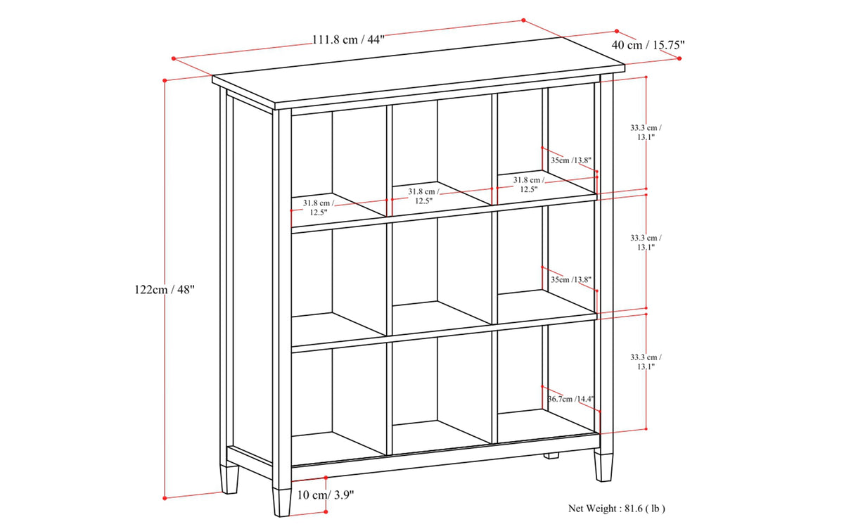 Warm Shaker 9 Cube Storage