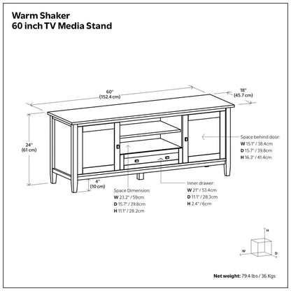 Warm Shaker 60 inch TV Media Stand