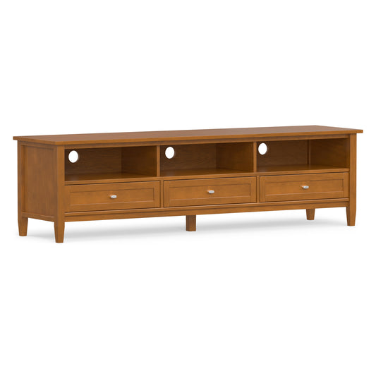 Light Golden Brown | Warm Shaker 72 inch Low TV Media Stand