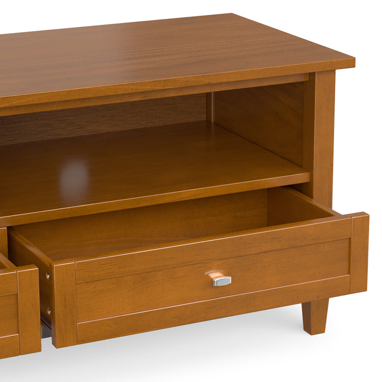 Light Golden Brown | Warm Shaker 72 inch Low TV Media Stand