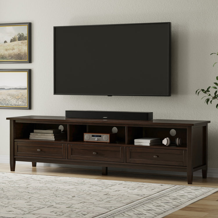 Brunette Brown | Warm Shaker 72 inch Low TV Media Stand