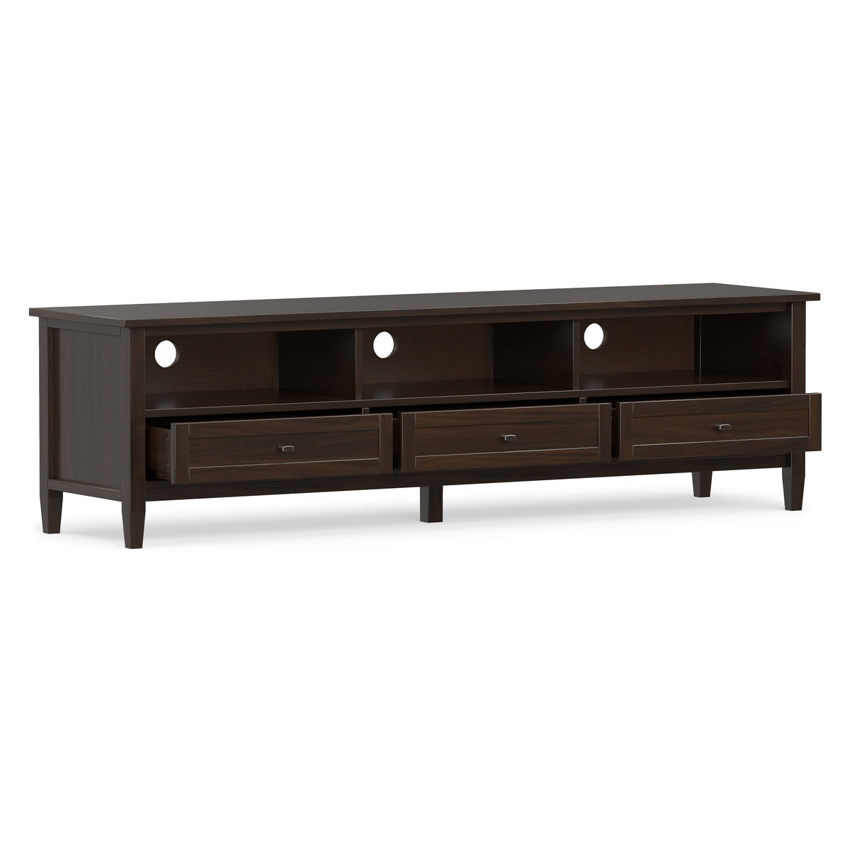Brunette Brown | Warm Shaker 72 inch Low TV Media Stand