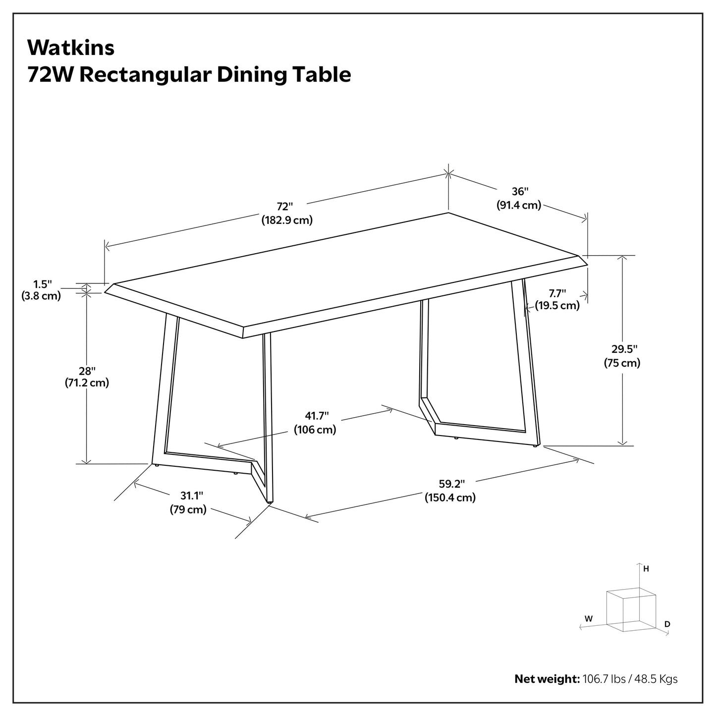 Light Brown | Watkins Dining Table