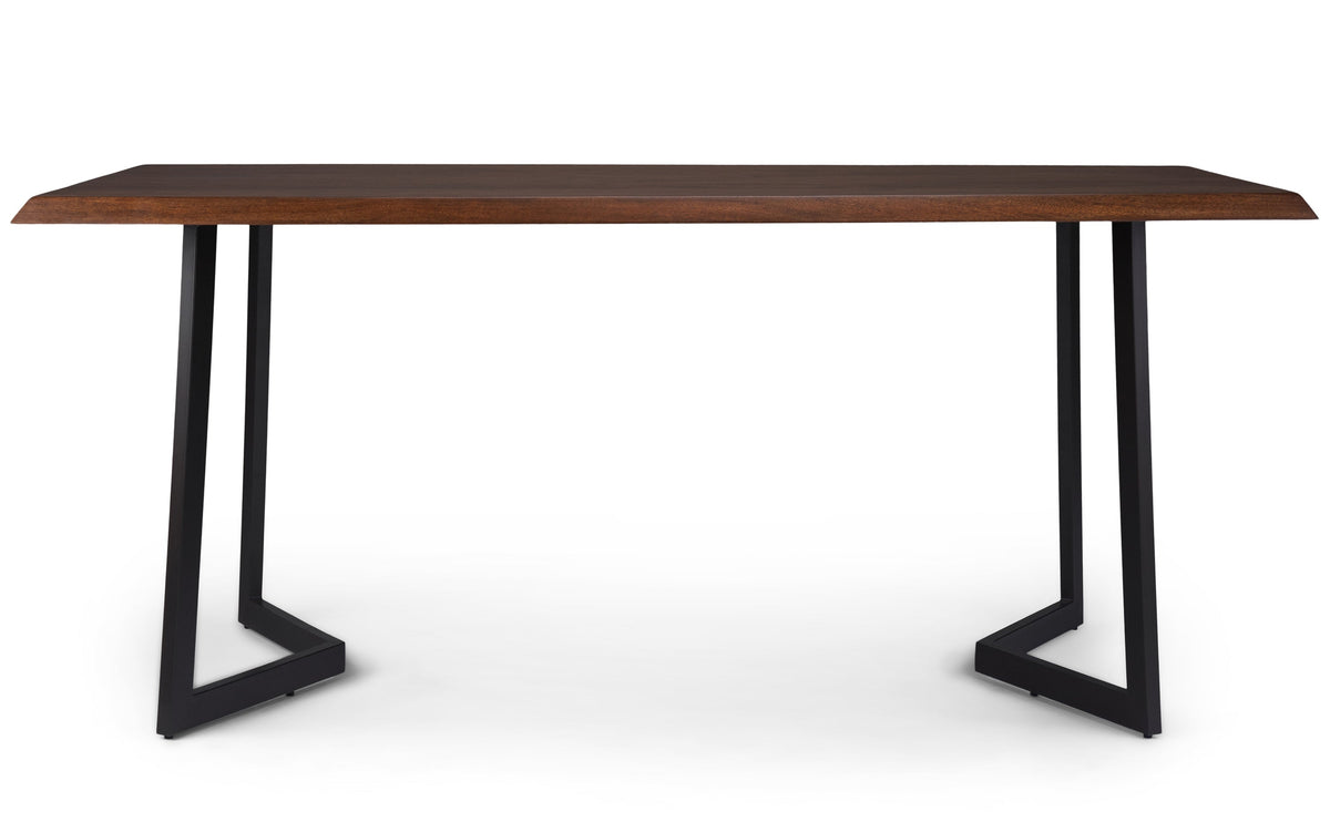 Charcoal Grey/Dark Brown Linen Style Fabric | Lowell 7 Piece Dining Set