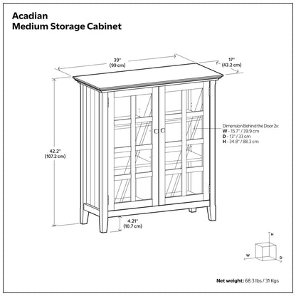 Black | Acadian Medium Storage Cabinet
