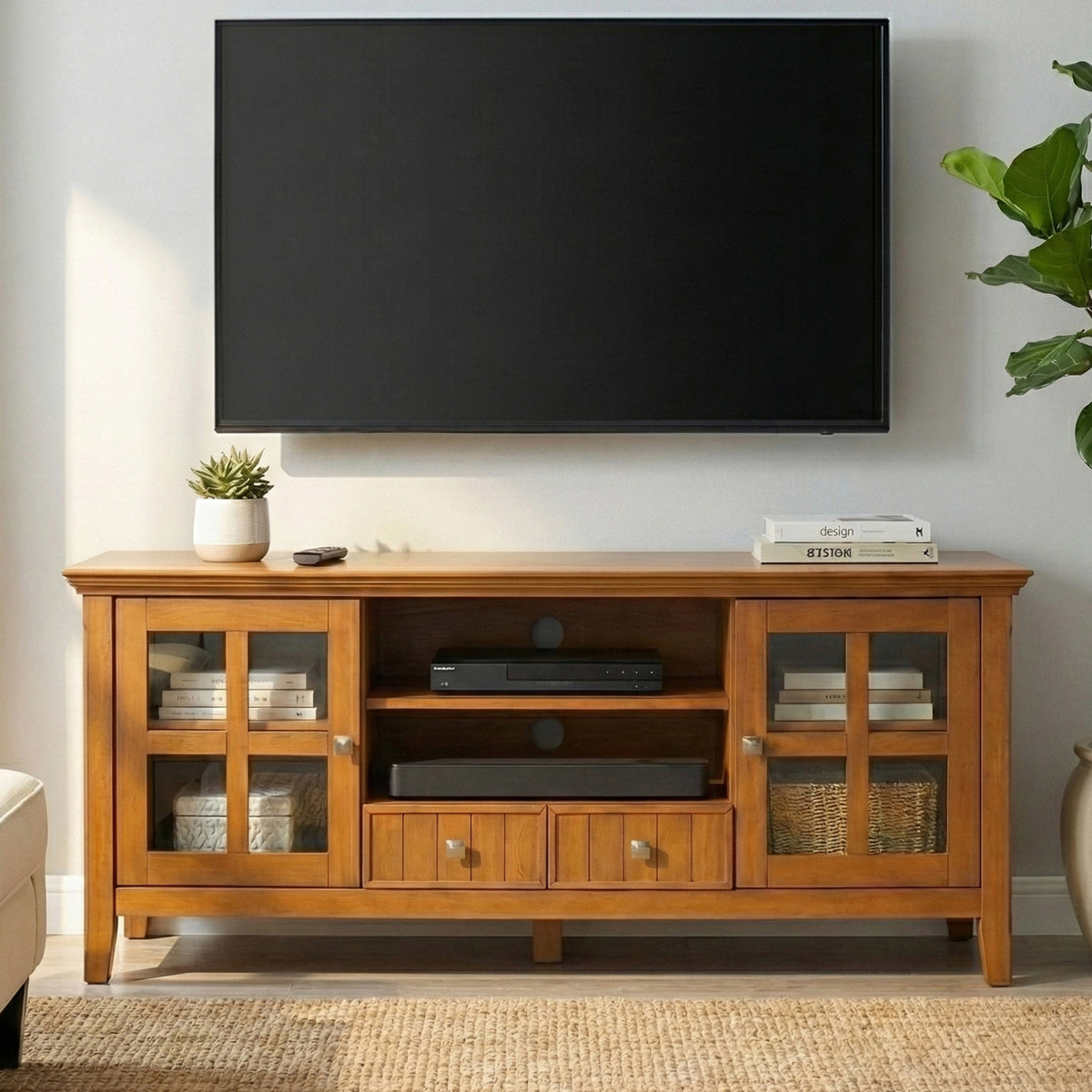 Light Golden Brown | Acadian 60 inch TV Media Stand