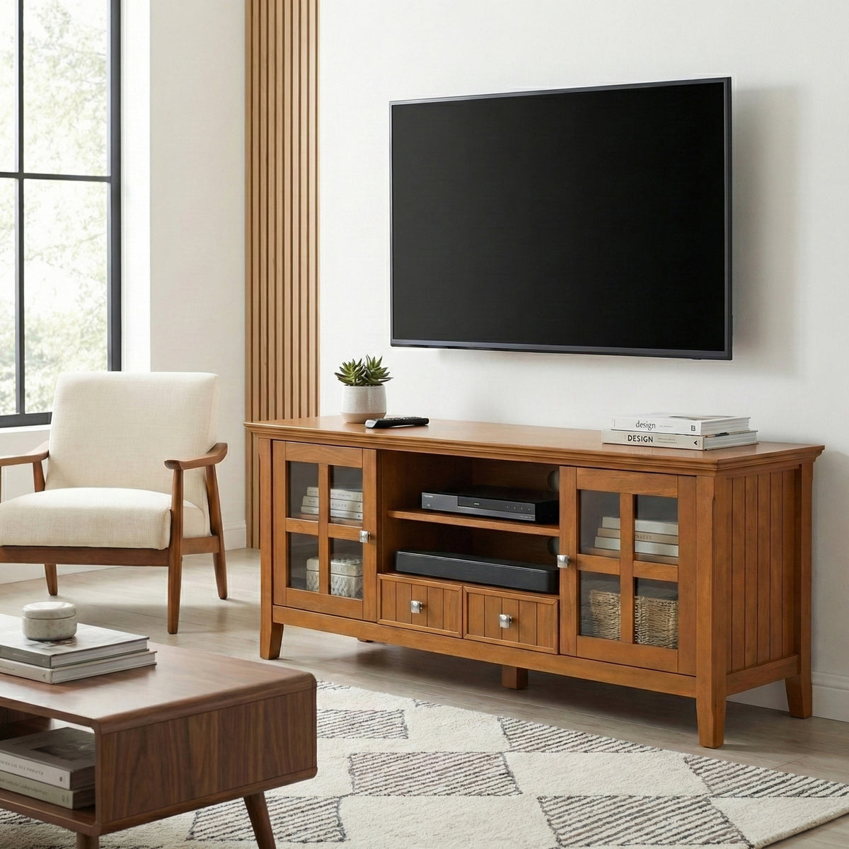 Light Golden Brown | Acadian 60 inch TV Media Stand