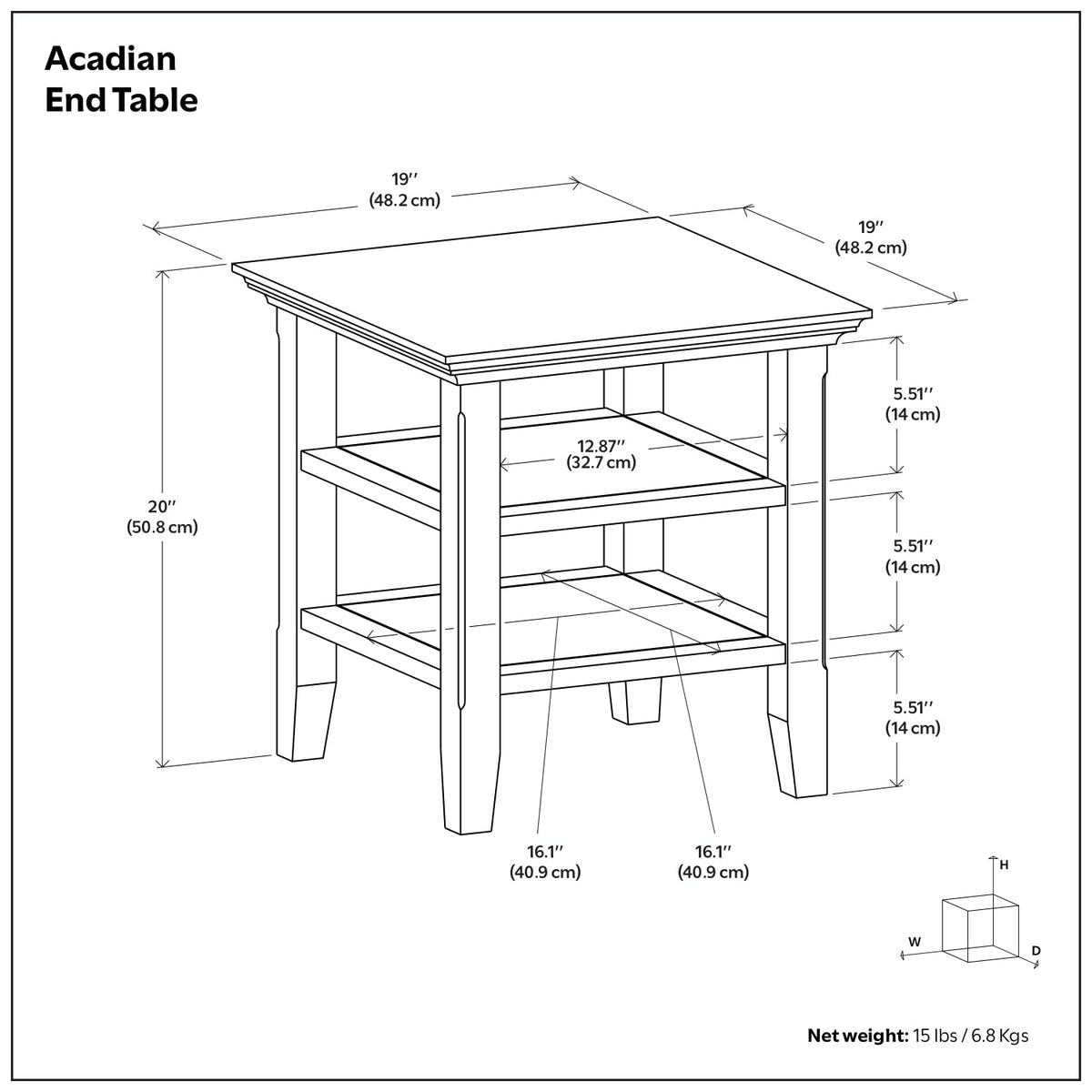 Rustic Natural Aged Brown | Acadian End Table