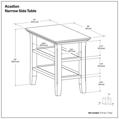 Black | Acadian Narrow Side Table