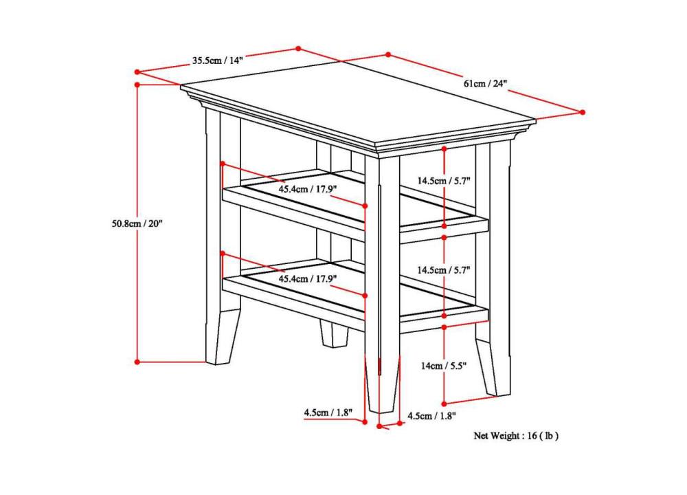 Farmhouse Brown | Acadian Narrow Side Table