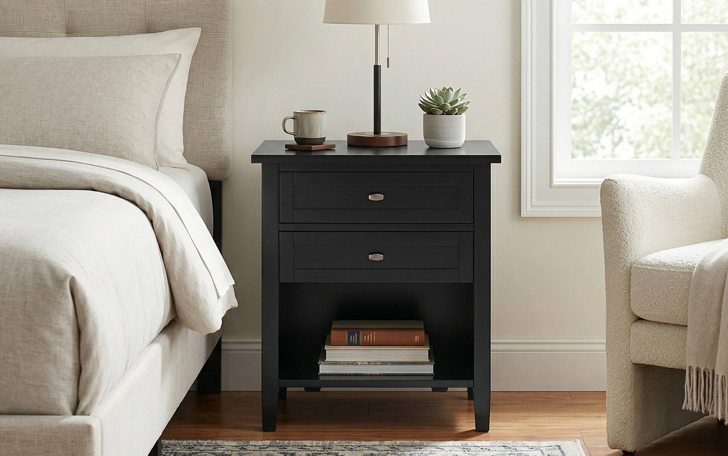 Black | Warm Shaker Bedside Table
